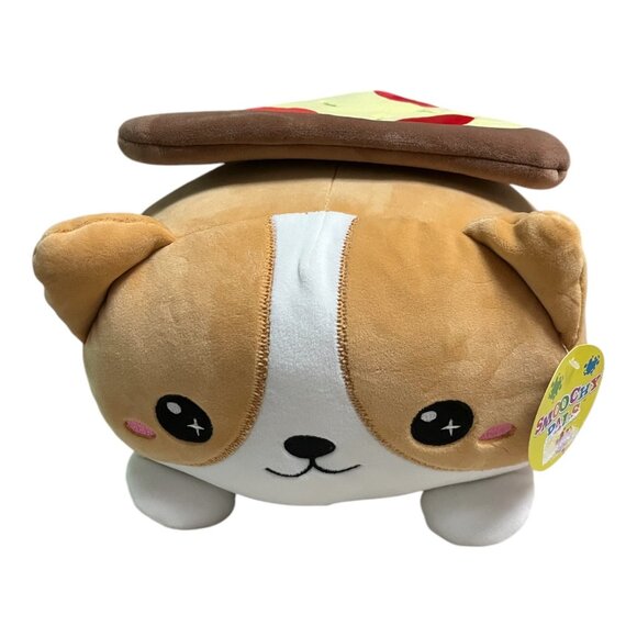 Smoochy Pals Corgi Dog Plush with Pizza Slice Cute Stuffed Animal Toy 12” - Picture 7 of 7